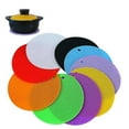 thumbnail image 1 of Multi-function Coaster Slip Anti-pad 18cm Round Heat-resistant Honeycomb Silicone Coaster Kitchen Tools Holder Mats, 1 of 2