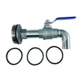thumbnail image 1 of Grifo de tambor IBC, válvula de tanque de mano, accesorio G2 "con juntas, adaptador de salida de agua de 2" Base Convexa 25mm, 1 of 8