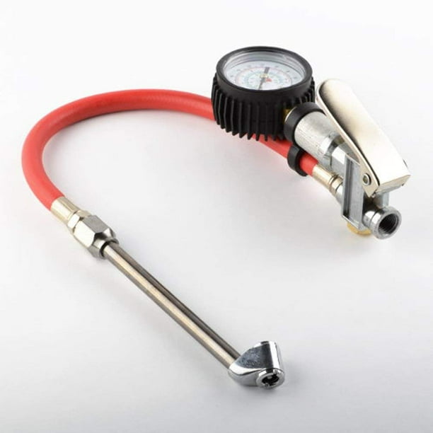 Dual Chuck Tire Inflators W/ 2" Pressure Dial Gauge Valve Air Wheel ATE