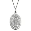Personalized Sterling Silver Virgin Mary Oval Medal Pendant