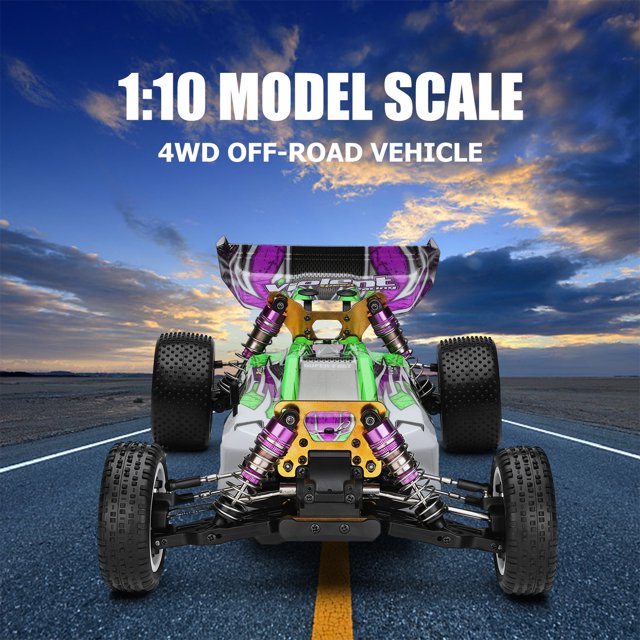 WLtoys 104002 1/10 RC Racing Car 2.4GHz Drift Buggy con chasis de aleación de aluminio