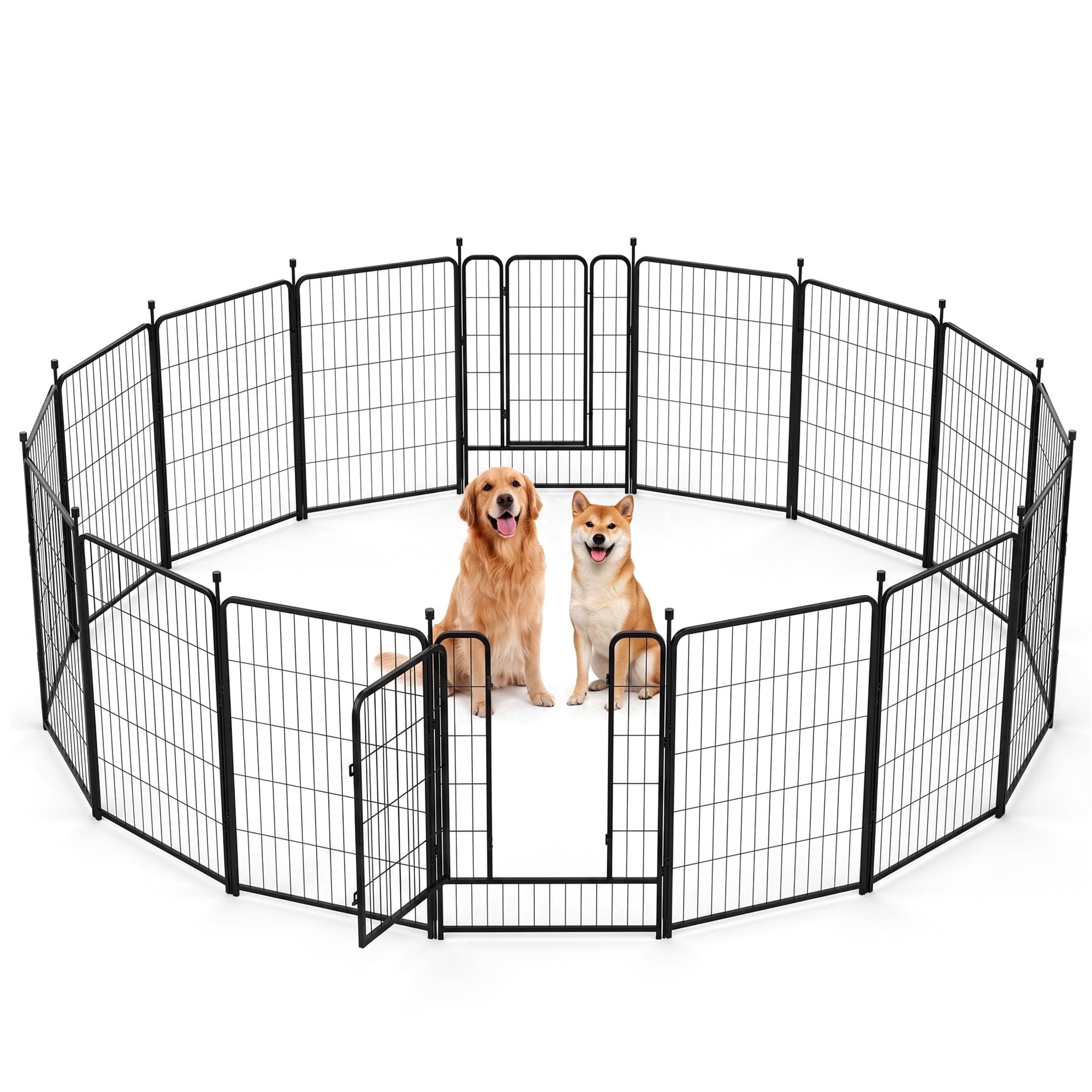 Vipuse 40" Tall 16 Panel Metal Dog Playpen with Door, Heavy Duty dog Fence, Foldable Indoor and Outdoor Pet Puppy Exercise Pen