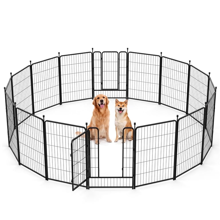 Vipuse 40" Tall Metal Dog Playpen, 16 Panels, 2 Doors photo 1