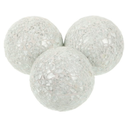 OFFIGAM 3pcs White Glass Sphere Indoor Decoration for Home, Office, Parties and Events