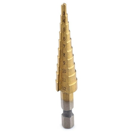 

3-12mm HSS Titanium Step Drill Bit HSS Power Tools for Wood Metal Drilling