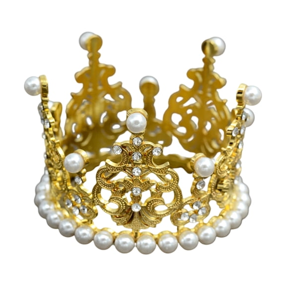 AYYUFE Cake Topper Eye-catching Realistic Looking Metal Vintage Royal Queen King Crown Cake Topper Hair Ornament for Home