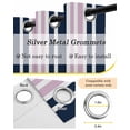 thumbnail image 6 of Navy Blue Pink Striped Blackout Curtains 72 Inches Long for Bedroom, Modern Minimalist Ombre Lines Thermal Insulated Room Darkening Black Out Window Curtain Panels Grommet Drapes for Living Room, 6 of 8