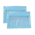 thumbnail image 1 of Maplenight 2-Pack Durable Cloth Binder File Bags with Zipper & Transparent Compartment for Office & School Supplies Light Blue, 1 of 9