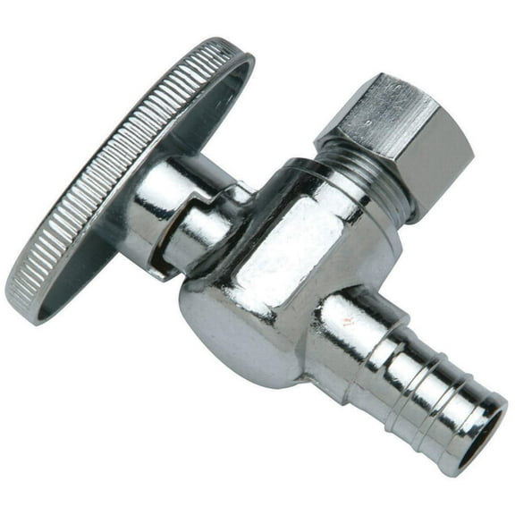 Apollo Valves APXVA1238C Stop Valve, 1/2 x 3/8 in Connection, PEX Barb x Compression, Brass Body