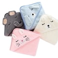 thumbnail image 3 of PEACNNG Baby 2Pcs/Set 80*80cm Hooded Bath Towels Newborn Cartoon Infant Bathrobe Quick-dry Water Absorbent Soft Sleep Blanket, 3 of 5