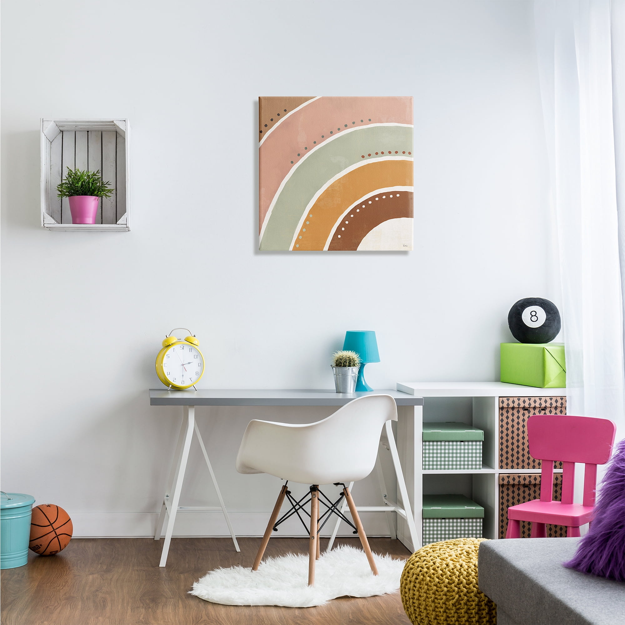 Stupell Indtries Desert Half Rainbow Arches Polka Dot Stripes,24 x 24,Design by Veronique Charron