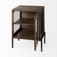 thumbnail image 4 of Arelius 20L x 18W x 26H  Medium Brown Wood W/ Black Metal Frame End/Side Table, 4 of 7