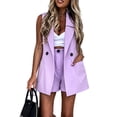 thumbnail image 1 of LilyLLL Women's Blazer Vest Coat + High Waist Shorts Party Office Outfit Set, 1 of 2