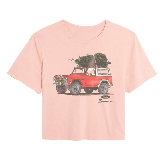Ford - Bronco Xmas Tree Cropped Graphic T-Shirt