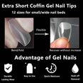 thumbnail image 4 of Fake Nails LuckForever - Puntas de gel transparentes para ataúd cortas (240 unidades), 4 of 6
