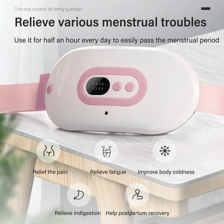  Period Heating Pad for Cramps - Menstrual Heating Pads,  Portable Cordless Vibrating Electric Small USB Heat Pad, Waist Belt  Wearable Period Pain Simulator for Cramp (White and Pink) : Health 