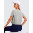 thumbnail image 4 of CRZ YOGA Women's Pima Cotton Workout Short Sleeve Shirts Loose Athletic Crop Tops Casual T-Shirt, 4 of 4