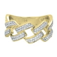 thumbnail image 2 of Dazzlingrock Collection Round White Diamond Out Bling Cuban Link Band Ring for Women (0.42 ctw, Color I-J, Clarity I1-I2) in 18K Yellow Gold, Size 6.5, 2 of 5