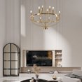 thumbnail image 6 of Rustic Candle Round Chandelier, Chandeliers for Dining Room Powerful Lighting, 6 of 16