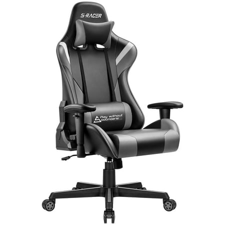 Walnew Gaming Chair High Back Computer Office Racing Style Color Contrast Design PU Leather Bucket Seat