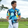 thumbnail image 4 of Lsque Bluey Pattern Golf Shirts for Men Dry Fit Print Moisture Wicking Performance Short Sleeve Polo Shirt-4X-Large, 4 of 7