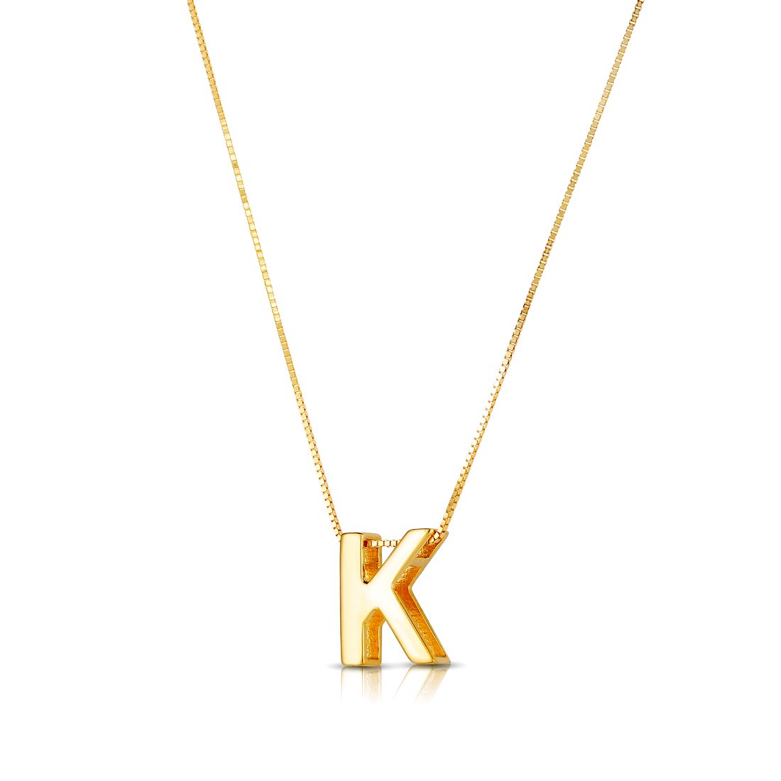 14k Yellow Gold Polished Letter Name Personalized Monogram Initial-k Necklace With Lobster Clasp 18 Inch Pendant Necklac