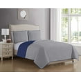 thumbnail image 2 of MHF Home Allison Reversible Microfiber Quilt Set, Grey/Navy, Twin (2 Pieces), 2 of 6