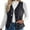 Black, variant on Women's Lightweight Quilted down Vest Sleeveless Button Dowm Padded Gilet Oversized Loose Fit Casual Tops with Pocket White XL