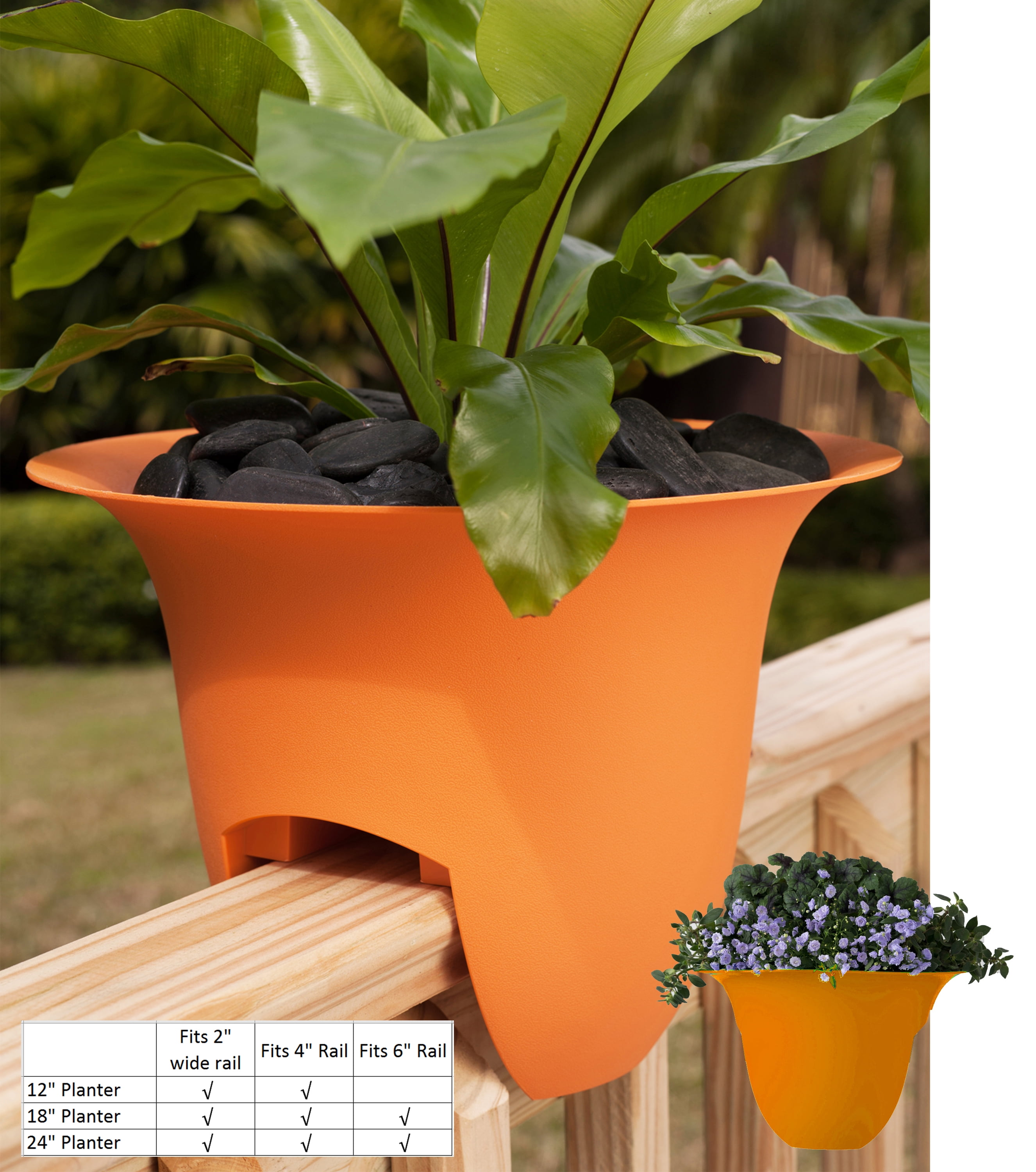 Bloem Modica Deck Rail Planter 18" Tequila Sunrise