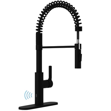 Anzzi Ola Hands Free Touchless 1-Handle Pull-Down Sprayer Kitchen Faucet in Matte Black