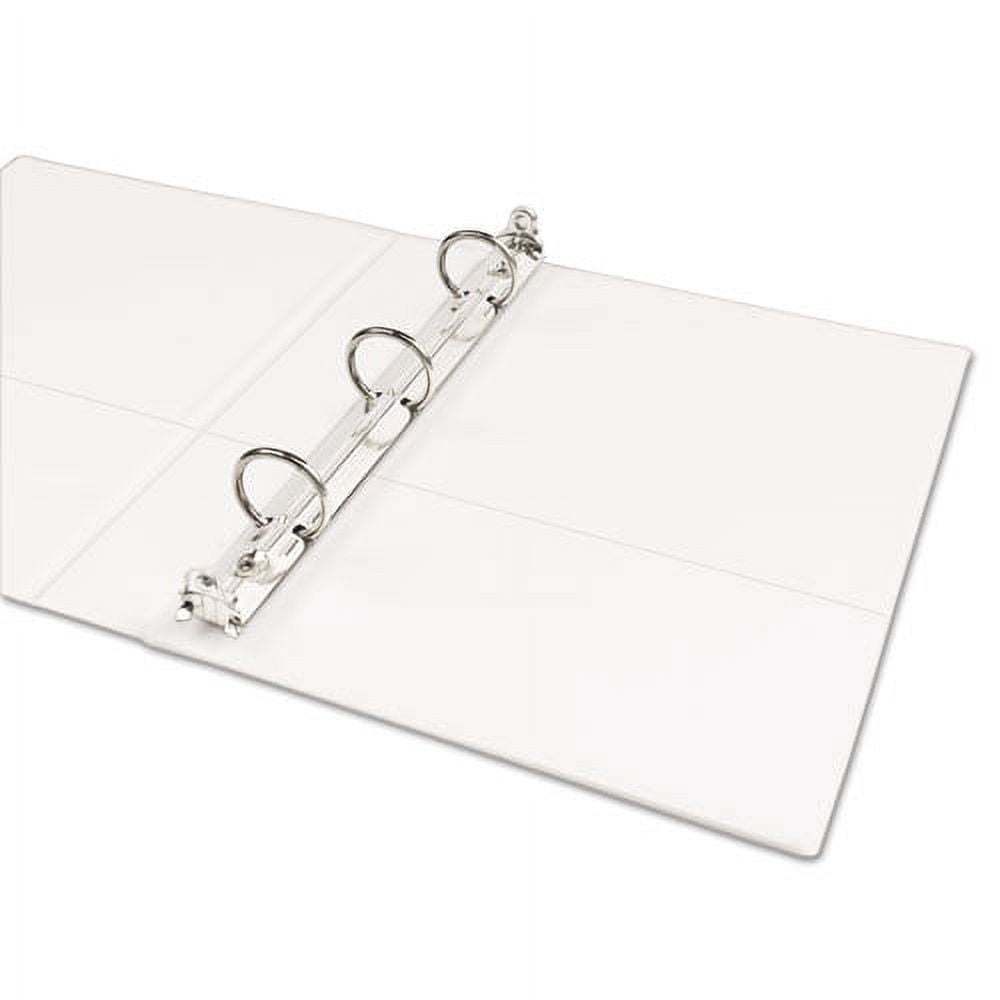 "Mini Size Durable View Binder With Round Rings, 3 Rings, 1"" Capacity, 8.5 X 5.5, White | Bundle of 5 Each"