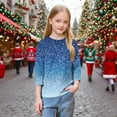 thumbnail image 7 of YUNAFFT Girls Christmas Print Casual 3/4 Sleeve Round-Neck Blouses & Shirts Cotton-Like Comfort Fit Elastic 4-14Y, 7 of 7