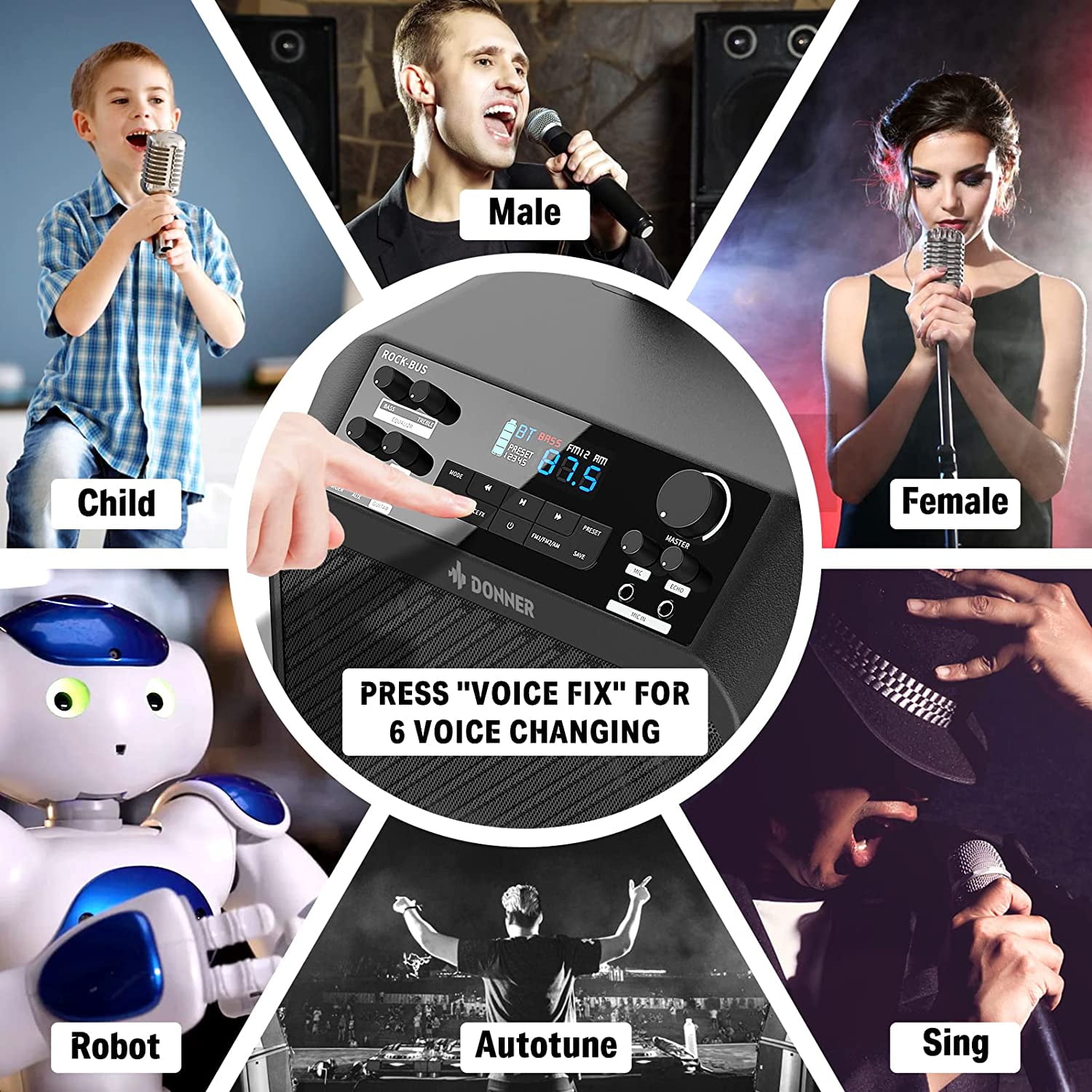 Donner Karaoke Machine, Outdoor Speaker, 3-Way Speaker PA System