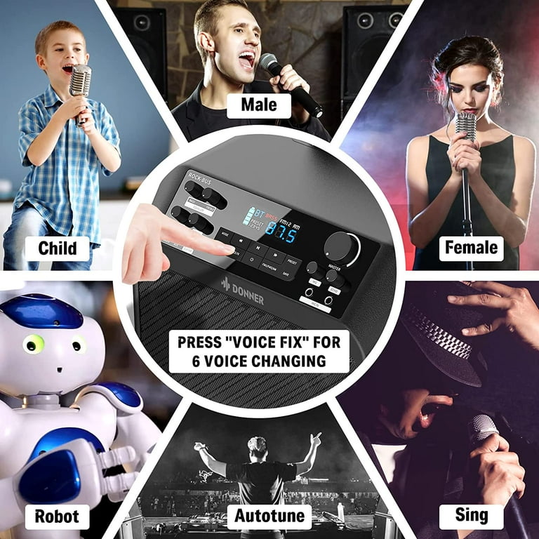 Donner スピーカーセット Rock-Bus 会議 イベント 路上ライブ Donner Karaoke Machine, Outdoor Speaker, 3-Way Speaker PA System