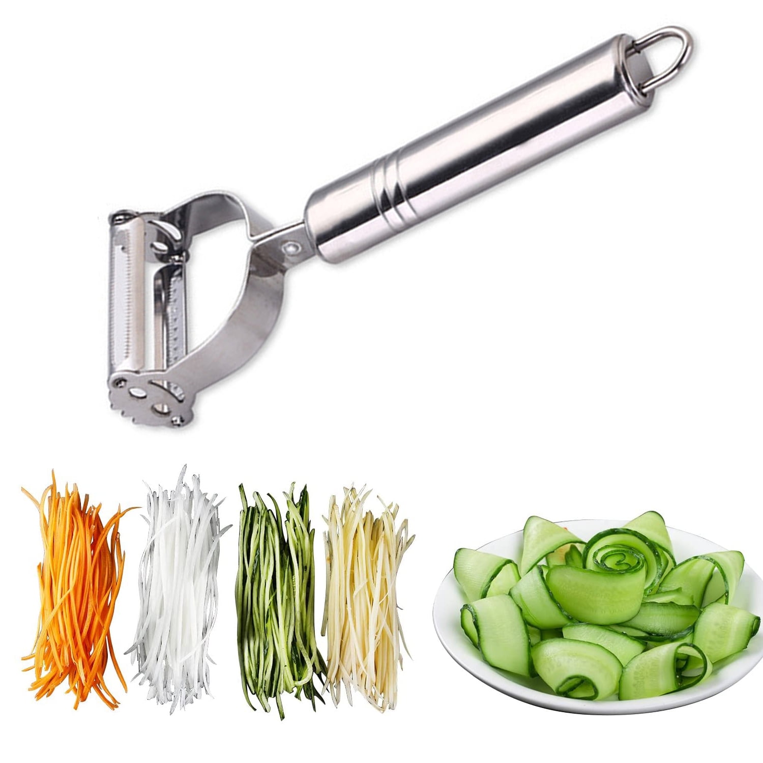 Stainless Steel Potato Peeler Vegetable Fruit Grater Tool with Storage Container 