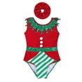 thumbnail image 5 of iiniim Christmas Gymnastic Leotards for Girl Sleeveless Athletic Dance Bodysuit Headband Outfit Size 4-14 A Red 10, 5 of 7