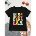 thumbnail image 1 of Girls' Softball Graphic T-Shirt - "In My Softball Girl Era" Print, Casual Crew Neck Short Sleeve, Soft Cotton Fabric, Summer Youth Fashion Tee for Ages 8-14, 1 of 7