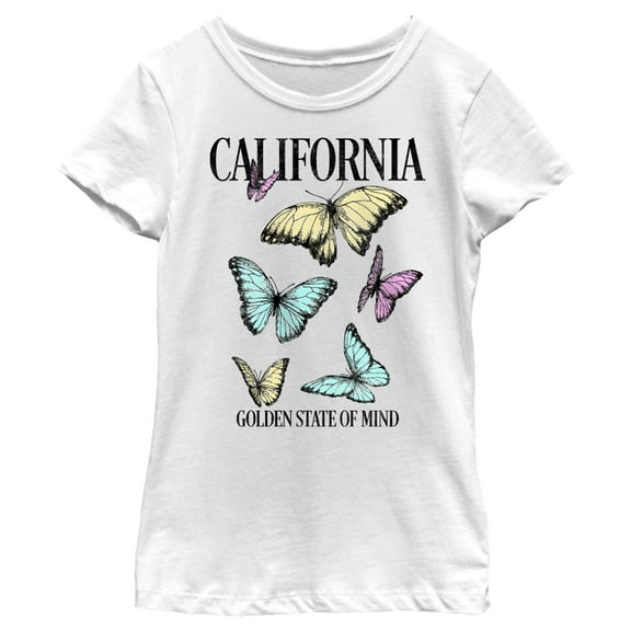 Girl's Lost Gods California Butterflies  Graphic Tee White X Small
