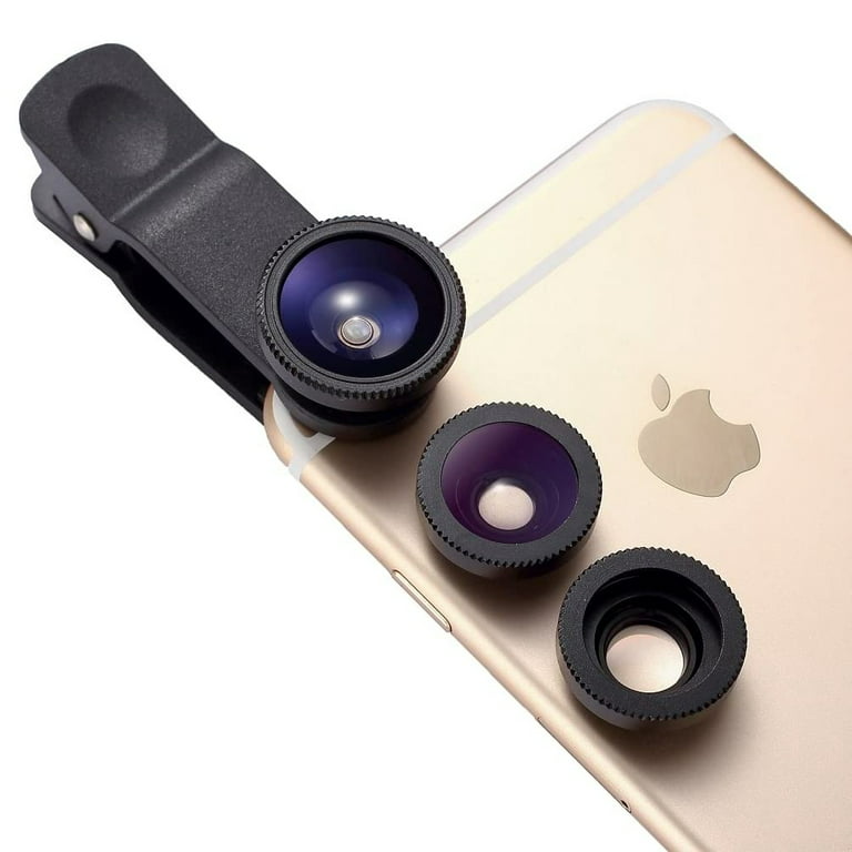 Phone Camera Lens, 3 in 1 Phone Lens 180 Fisheye Lens,10X Macro