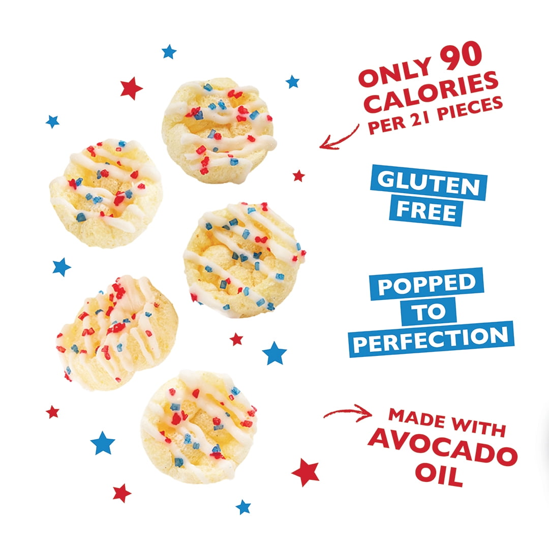 Drizzilicious Mini Rice Cakes, Birthday Cake America’s 250th Anniversary Edition, Gluten Free Rice Crisps Snacks, 4-Pack