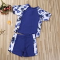 thumbnail image 3 of Father and Son Matching Leaves Print Swim Trunks/Boys Quick Dry Swimwear Bathing Suits, 3 of 7