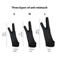 2 Pcs Artist Gloves with Two Fingers Palm Rejection Gloves for Stylus
