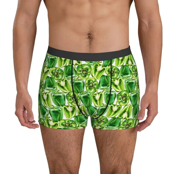 Mens Underwear Boxer Briefs - Bell Pepper funny Comfort Breathable men's boxer briefs with Flex Waistband