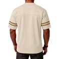 thumbnail image 3 of GrmtClth Shirt for Men Classic Short Sleeve Top Athletic V-Neck T-Shirt Trend Color-Block Tee Striped Khaki 2XL, 3 of 5