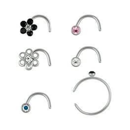 Body Jewelry Women's Stainless Steel 22G Crystal Stud Nose Rings