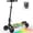 Black, variant on TOKTOO Kids Electric Scooter, 250W Motor, 4-Wheel, 5 Speed, Max Speed 10 MPH, 8.5 Miles Range, Colorful LED Lights, Foldable Electric Scooter for Kids, Gift for Boys Girls, Ink Black