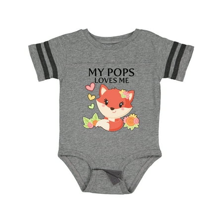 

Inktastic My Pops Loves Me- Little Fox Gift Baby Boy or Baby Girl Bodysuit