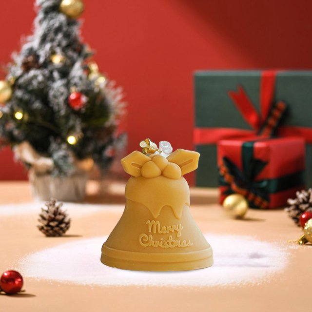 Dvkptbk Christmas Winter Scented Candle Surrounding Feeling Bell Candle Christmas Shaped Small Gift Christmas Candle Solid Color Candle with Scented Candle Christmas Decorations