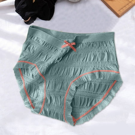 

Aayomet Panties Women High Waist Mesh Lace Underwear Transparent Hollow Out Panties Bow Seamless Briefs Green One Size