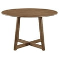 thumbnail image 2 of Ellie Dining Table, 47 Inch Round Top, Interlocking Legs, Walnut Brown Wood, 2 of 2